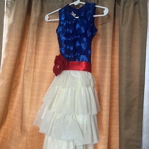 Blue/white hi low dress 2t/3t